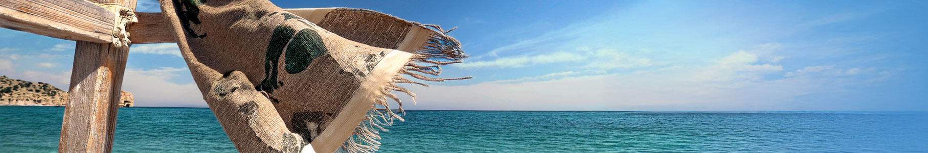 Beach towel product category header image partially created using Generative AI.